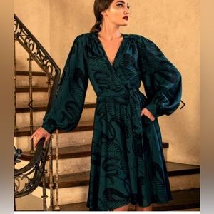 La Femme En Noir Serpentine Wrap Dress